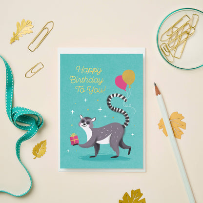 Lemur Birthday Card