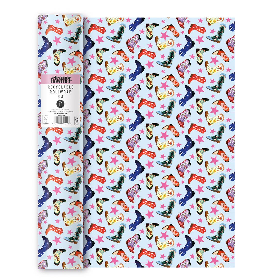 Eleanor Bowmer Wrapping Paper 3m Gift Cowboy Boots