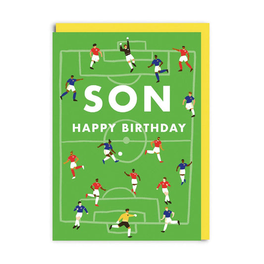 Son Happy Birthday Football Greeting Card