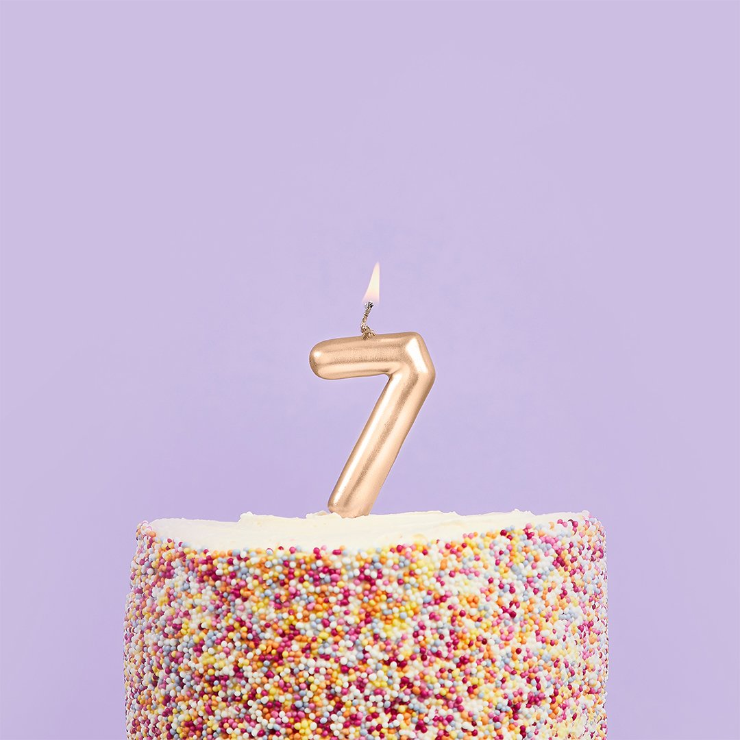 Small Gold Number Candles