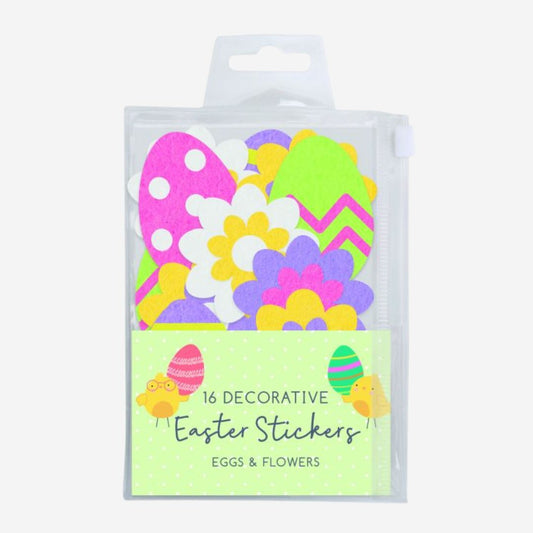 16 Eggs / Flowers Easter Stickers