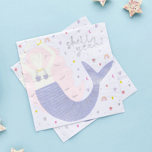 Enchanted Magical Mermaid Paper Party Napkins
