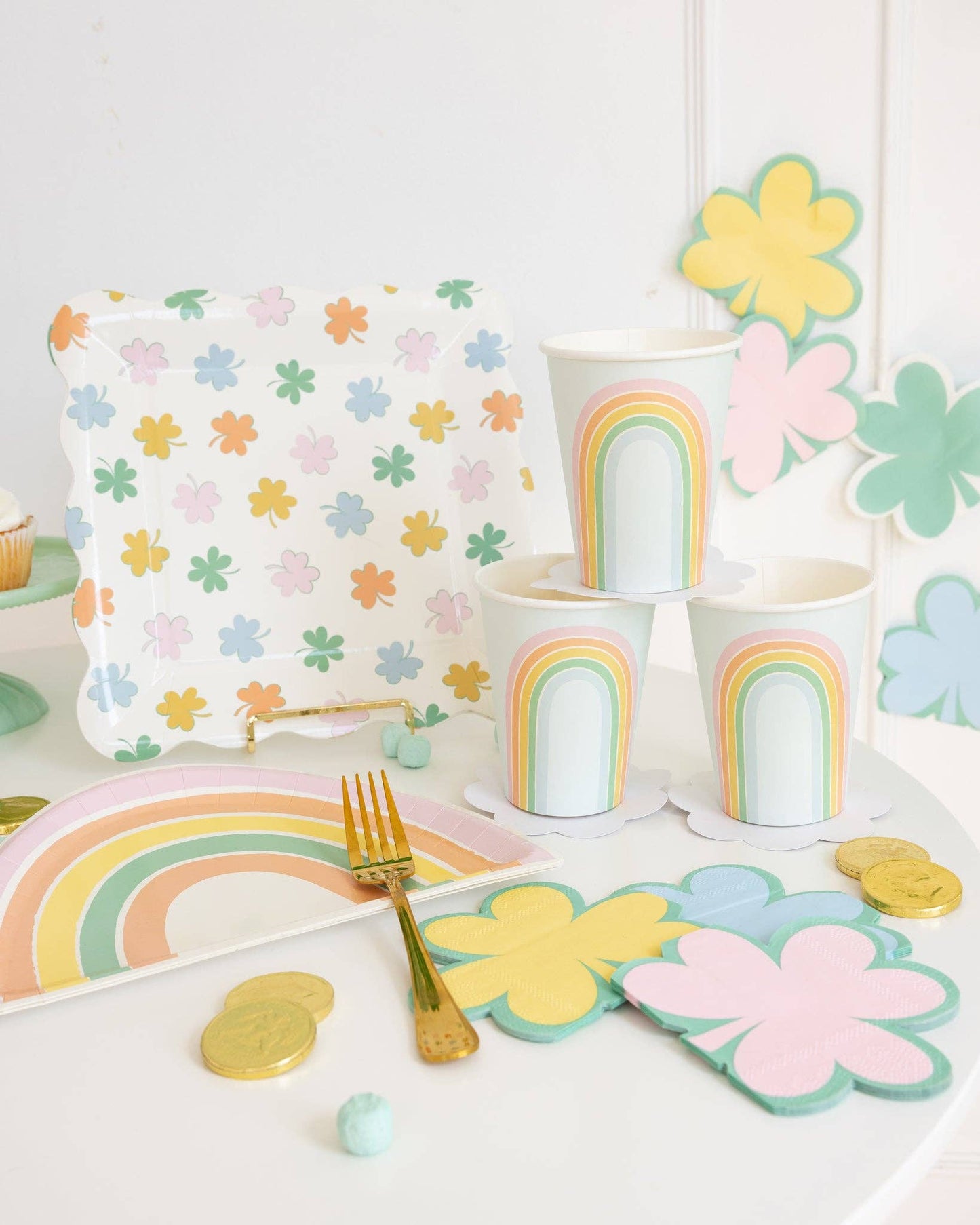 Pastel Shamrock Cocktail Napkin