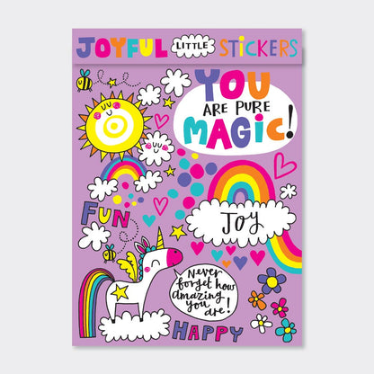 Joyful Little Sticker Book – 4 Sheets of Positive Shaped Stickers