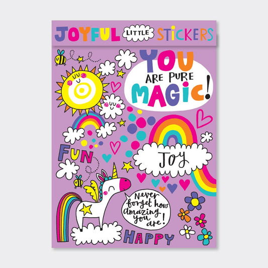 Joyful Little Sticker Book – 4 Sheets of Positive Shaped Stickers