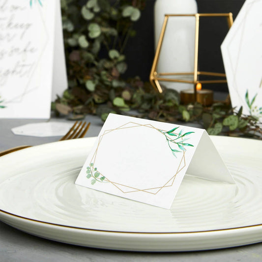 Gold Geometric Place Cards