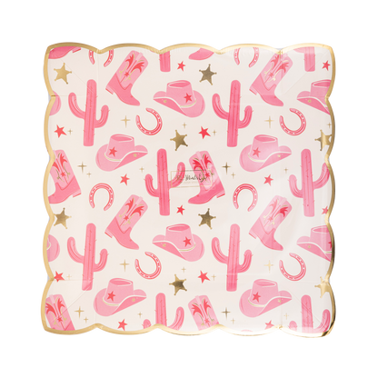 Cowgirl Pattern Paper Plate