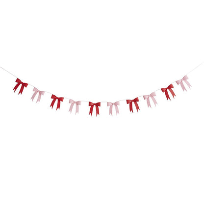 Pink & Red Bow 3D Card Garland 2.5m