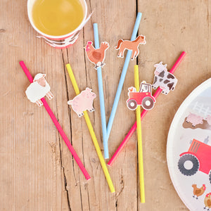 Farm Animals Party Paper Straws