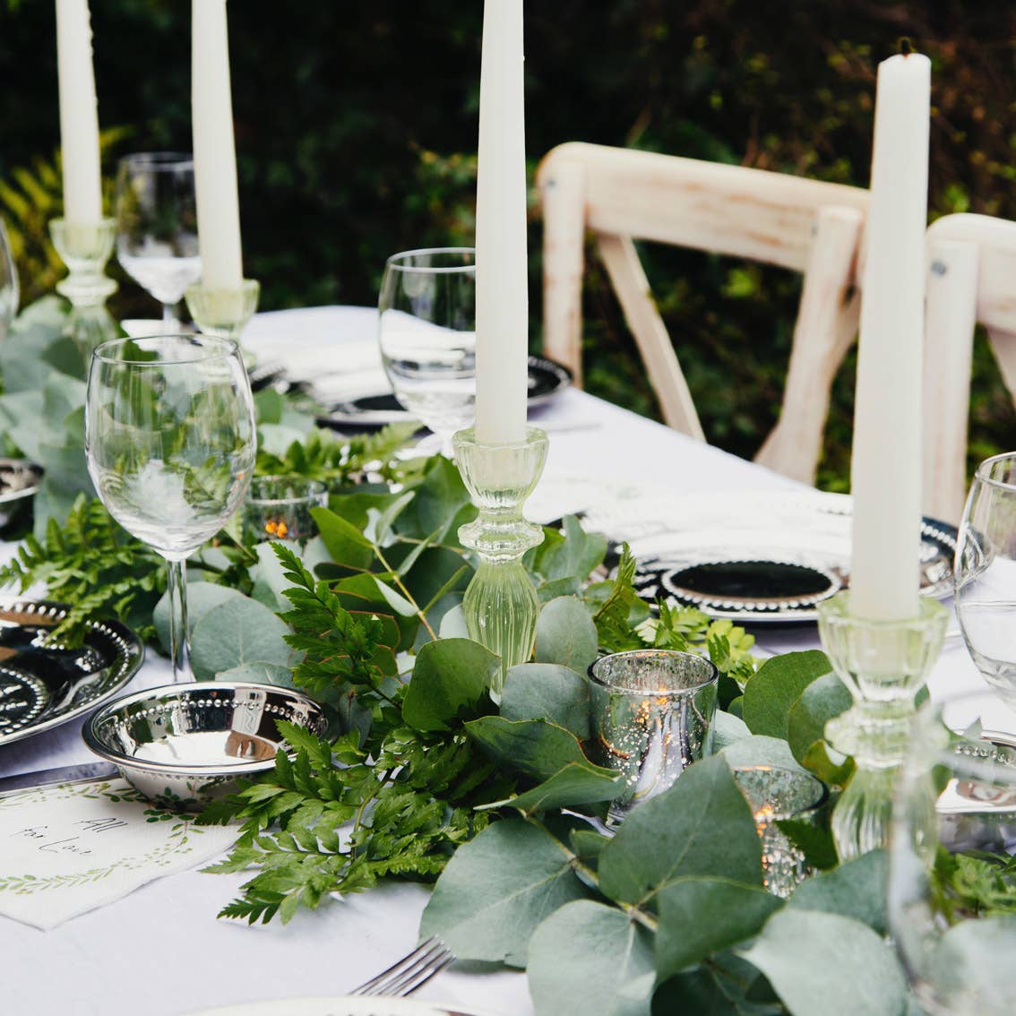 Light Green Glass Candle Holder