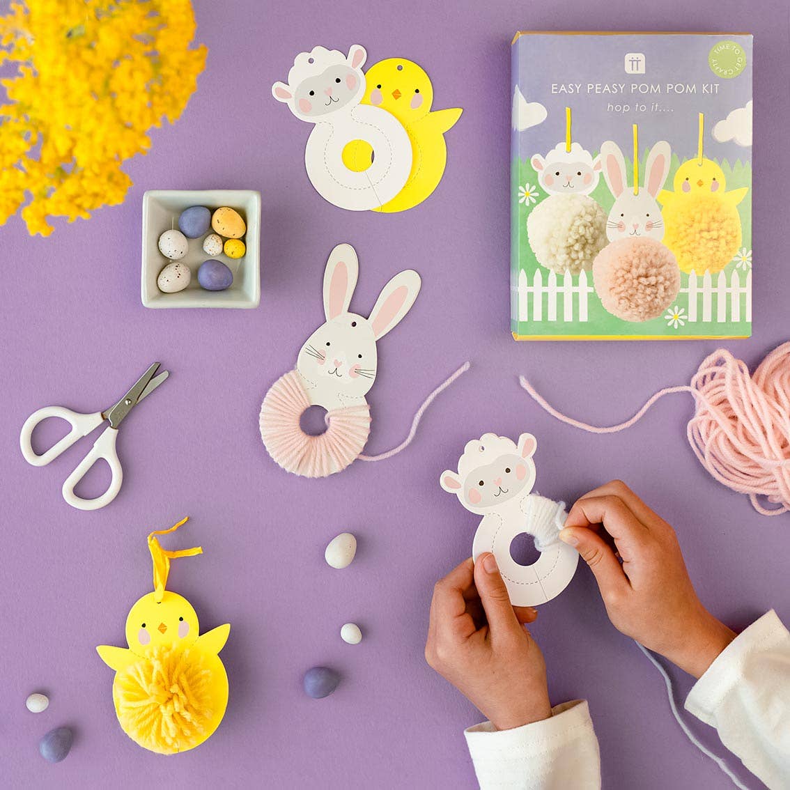 DIY Pom Pom Easter Decorations | 6 Pack | Easter Decor |