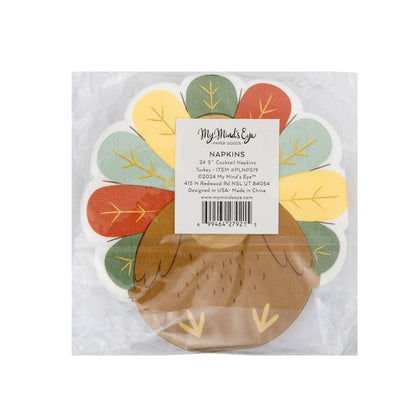 Shaped Turkey Cocktail Napkins