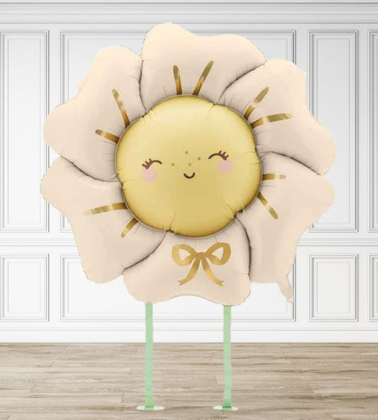 Beige Flower Inflated Walking Balloon