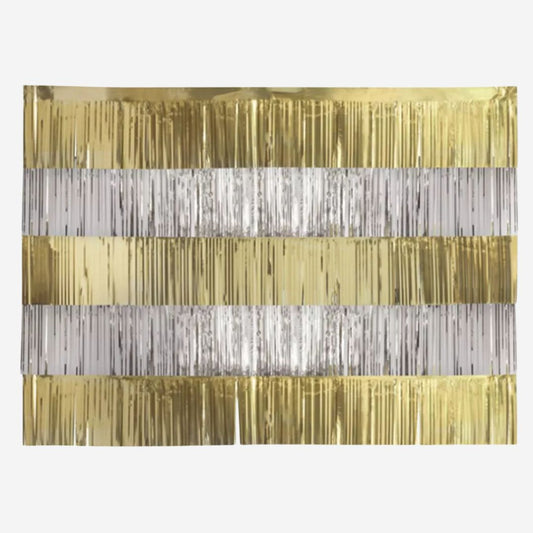 Gold & Silver Foil Foil Fringe Garland Backdrop