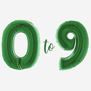 Green Inflated Foil Number Balloons