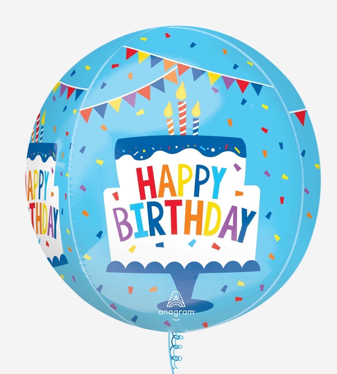 Happy Birthday Tiered Inflated Orbz Foil Balloon