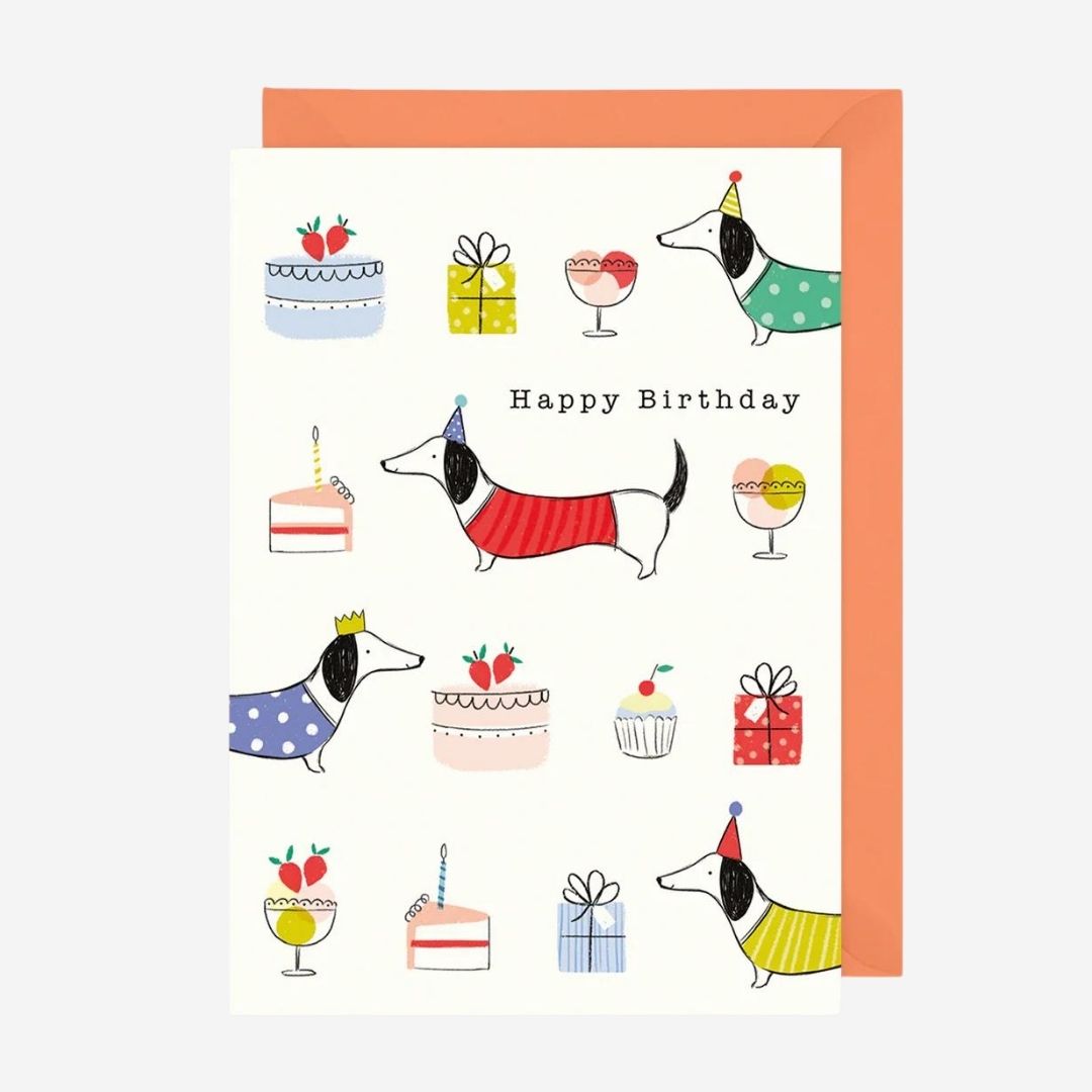 Sausage Dogs & Birthday Presents Card – The Balloon Works