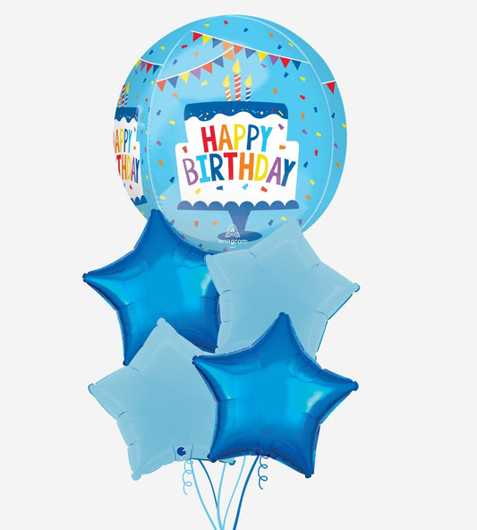 Happy Birthday Tiered Cake Balloon Bouquet