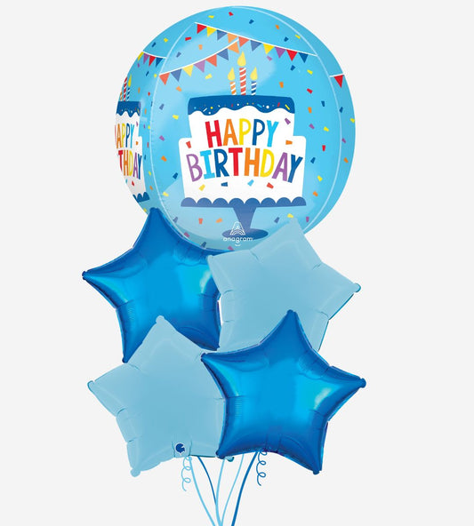 Happy Birthday Tiered Cake Balloon Bouquet