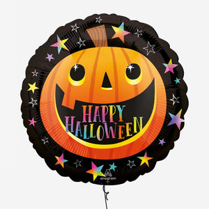 Smiley Pumpkin Happy Halloween 18" Foil Balloon