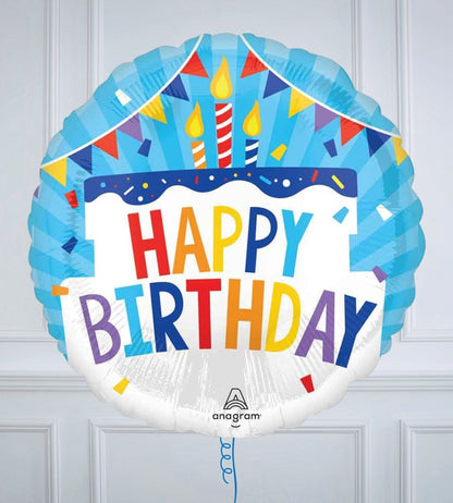 Happy Birthday Tiered Cake Inflated Foil Balloon