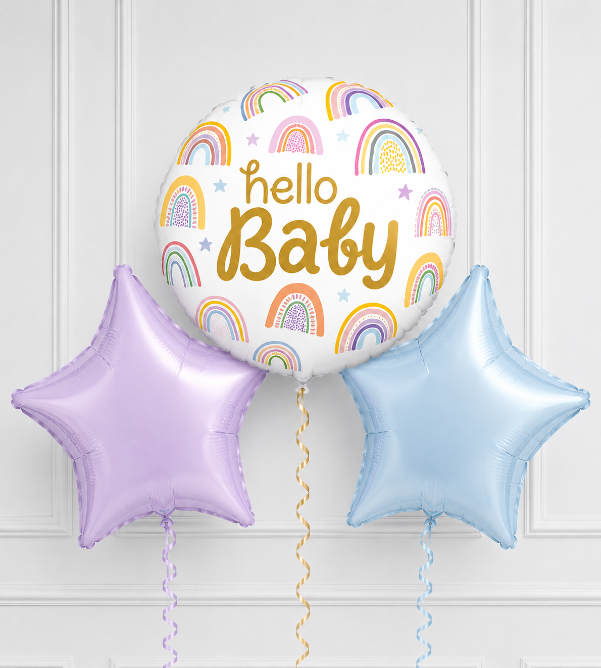 Hello Baby Rainbow Inflated Foil Balloon
