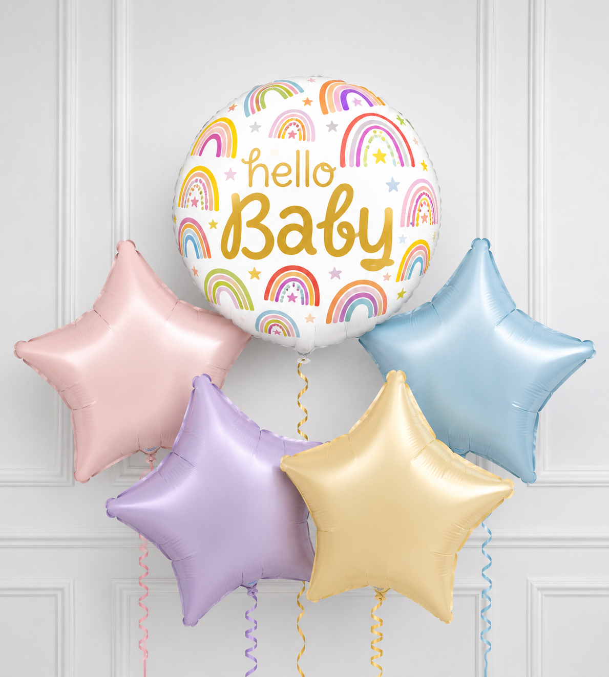 Hello Baby Rainbow Inflated Foil Balloon