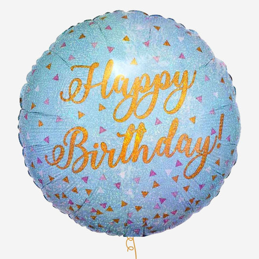 Woo Birthday Holographic Inflated Foil Balloon