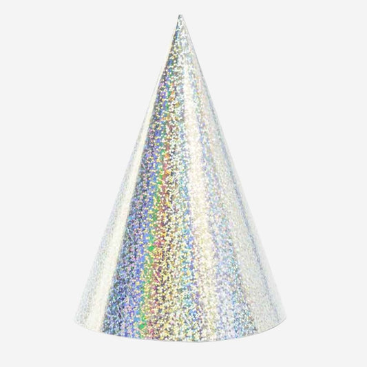 Silver Holographic Party Hats