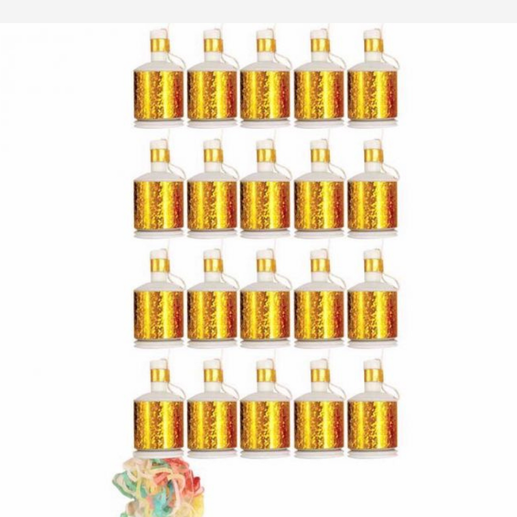 Holographic Gold Party Poppers - Pack of 20