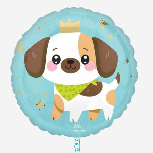 Kawaii Puppy Round Inflated Foil Balloon