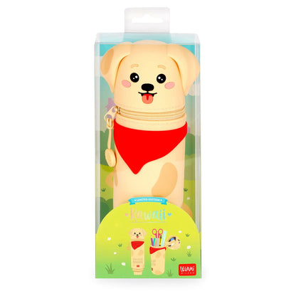 Dog 2-in-1 Soft Silicone Pencil Case - Kawaii Puppy Golden
