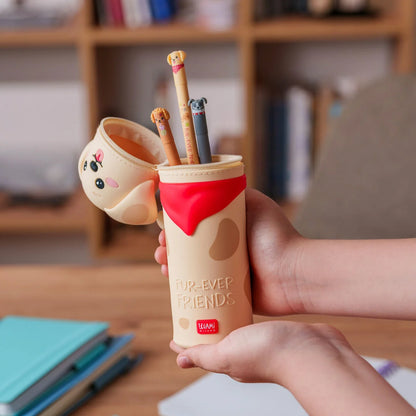 Dog 2-in-1 Soft Silicone Pencil Case - Kawaii Puppy Golden