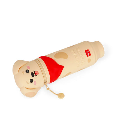 Dog 2-in-1 Soft Silicone Pencil Case - Kawaii Puppy Golden