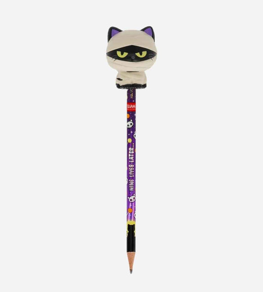Pencil with Halloween Squishy Mummy Cat "Nine Lives Later" - Squeezies