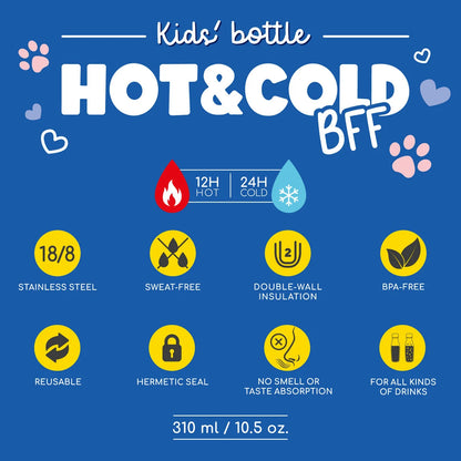 Vacuum Bottle for Kids - Kitty - Hot&Cold BFF