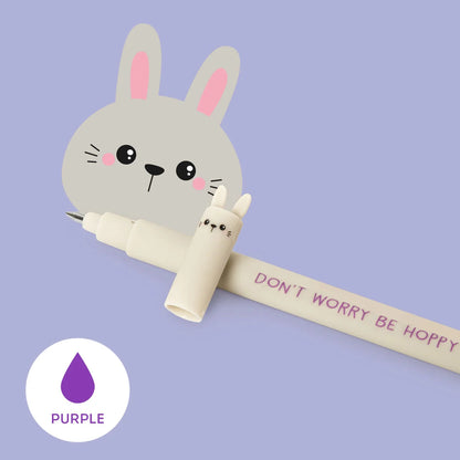 Legami Erasable Gel Pen - Bunny - purple ink
