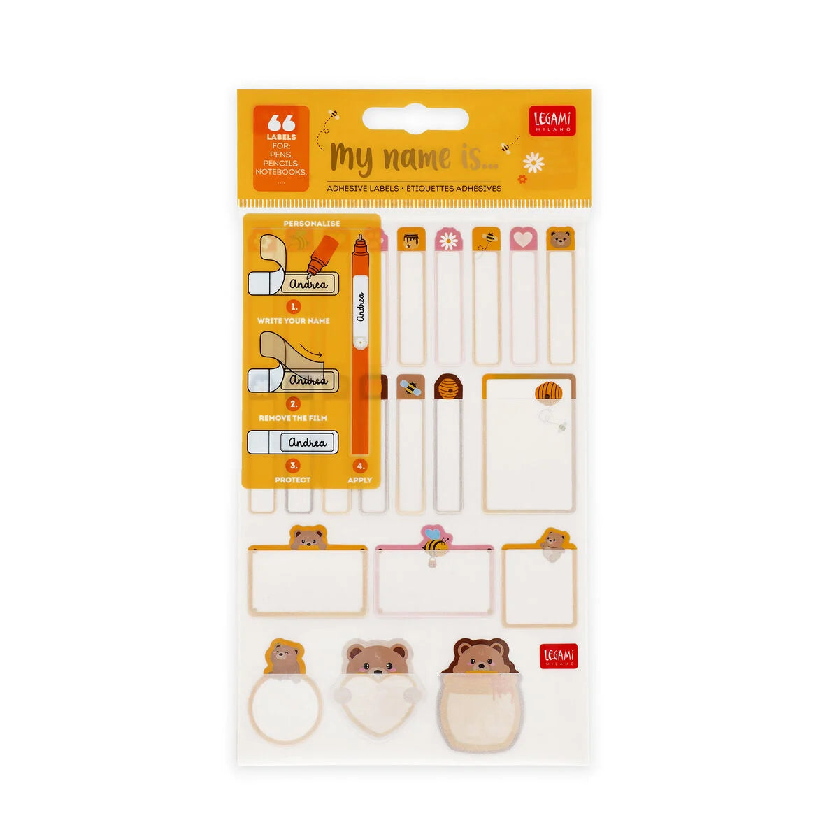 Adhesive Labels with Protective Film - My Name Is... - Bear