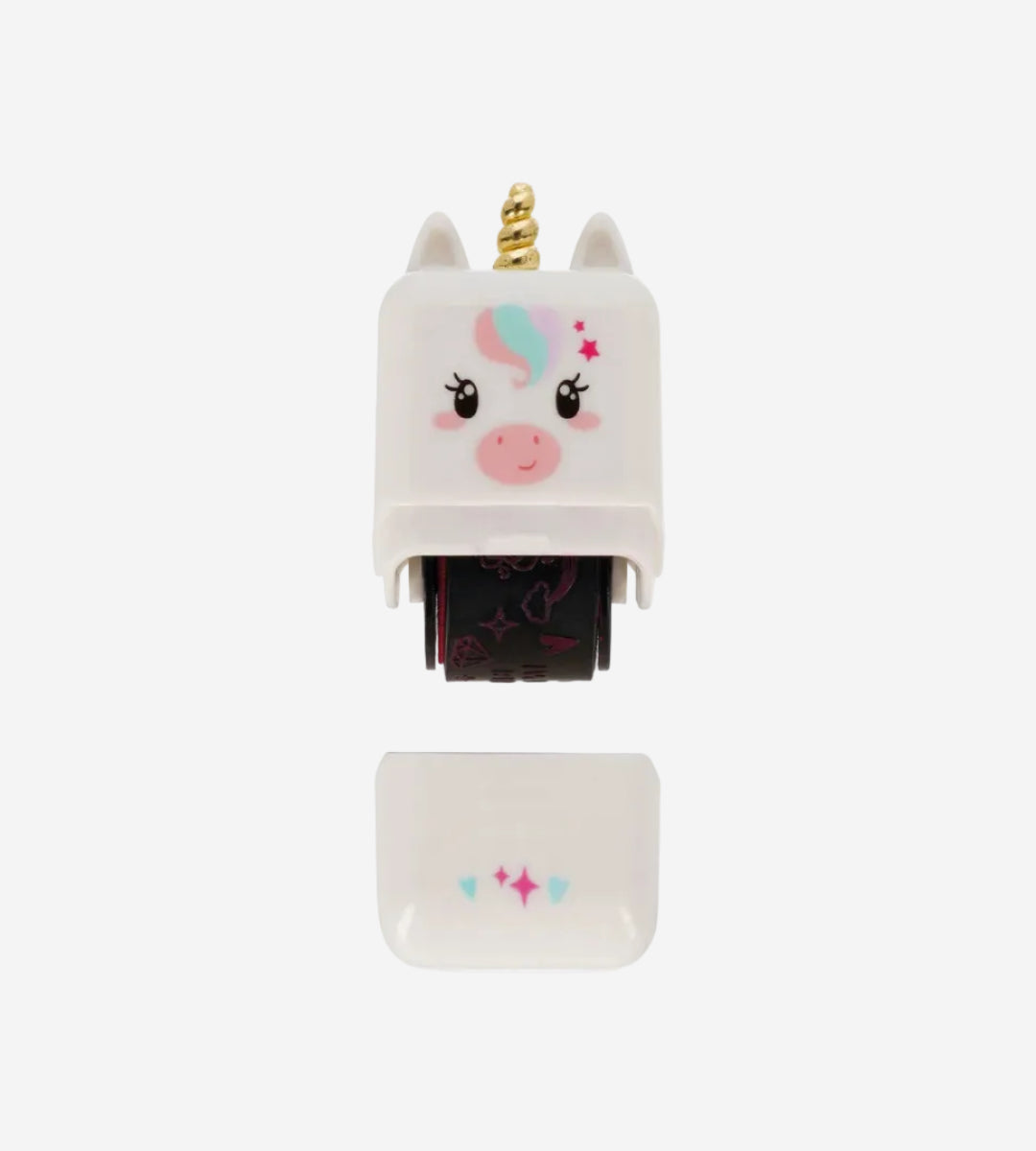 Unicorn-shaped pencil sharpener on a white background