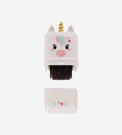Unicorn-shaped pencil sharpener on a white background