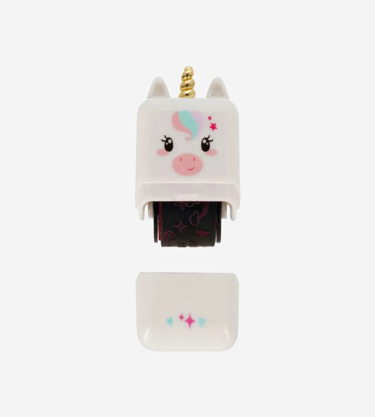 Unicorn-shaped pencil sharpener on a white background