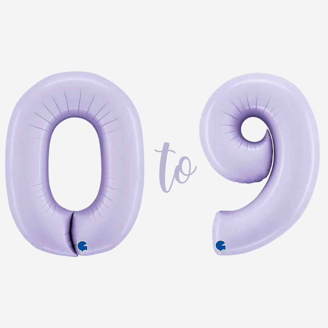 Lilac Inflated Foil Number Balloons