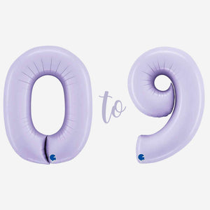 Lilac Inflated Foil Number Balloons
