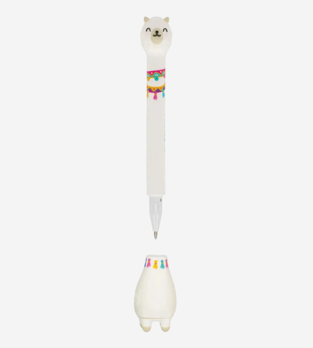 Pen with llama design on a white background