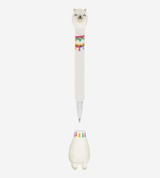 Pen with llama design on a white background