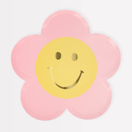 Happy Face Flower Plates