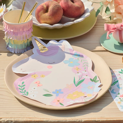 Meadow Unicorns Shaped Plates by Meri Meri