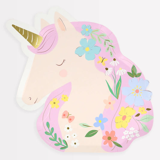 Meadow Unicorns Shaped Plates by Meri Meri