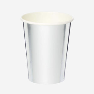 Metallic Silver Tall Paper Cups