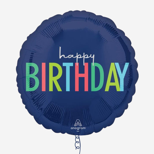 Modern Happy Birthday Inflated Birthday Foil Balloon